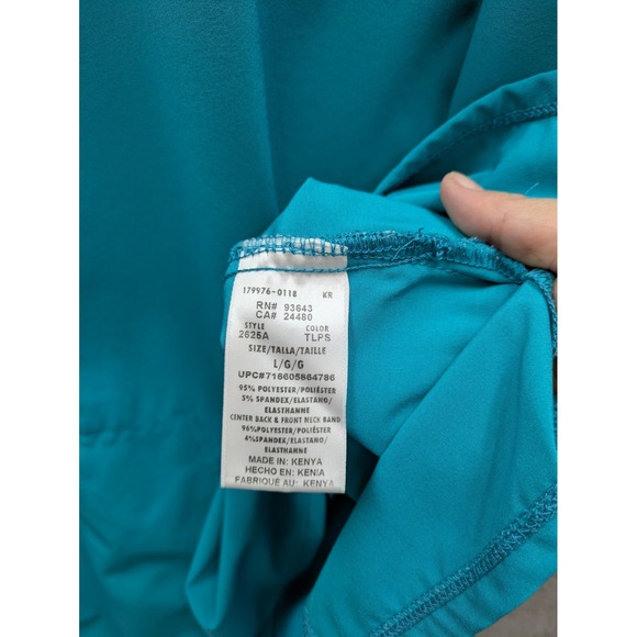 Cherokee Infinity Scrub Top Womens Large Teal VNeck Stretch Medical Workwear - Picture 3 of 9